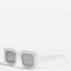 Willis Chunky White Square Sunglasses
